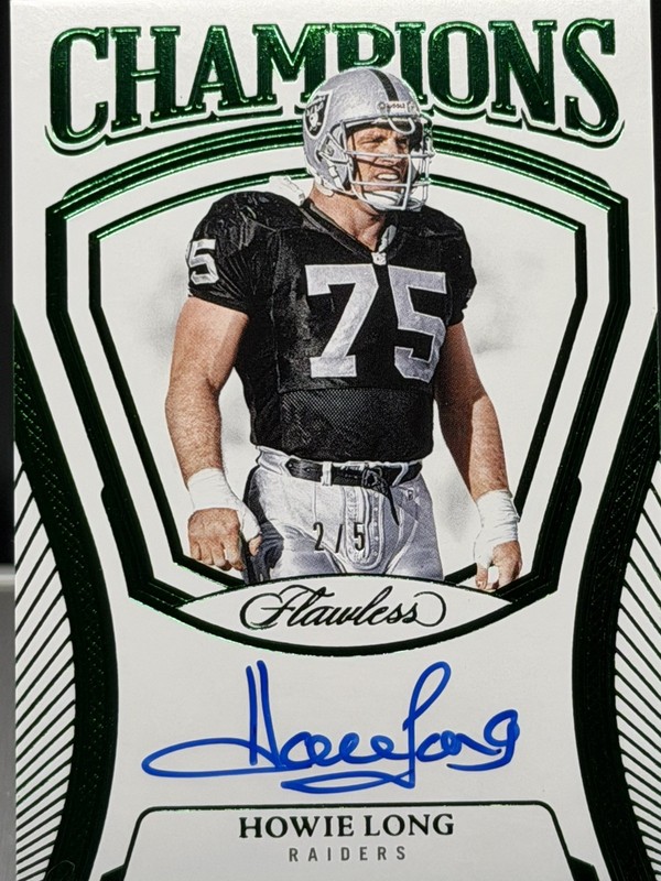 2025 Flawless Hall of Fame Champions Howie Long Emerald Holo Auto,SSP#/5, HOF🏆 view 2