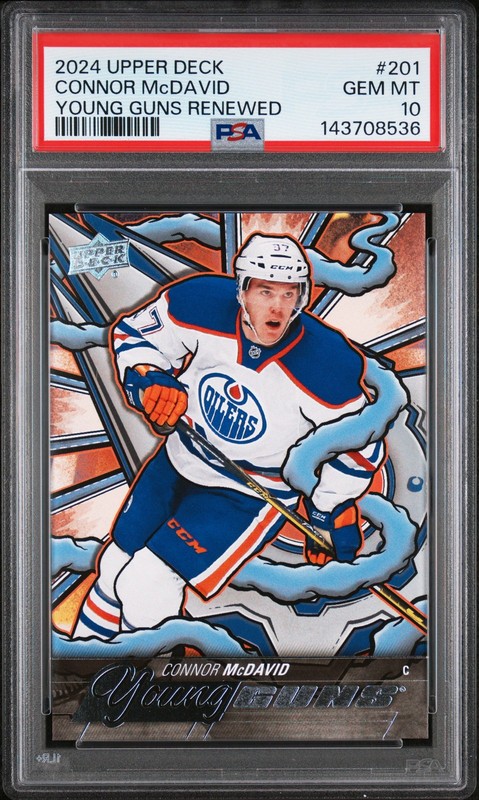 2024 UD YOUNG GUNS RENEWED #201 CONNOR MCDAVID PSA 10