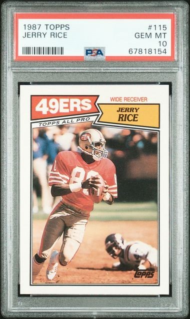 1987 Topps #115 Jerry Rice Card PSA 10 HOF San Francisco 49ers GOAT
