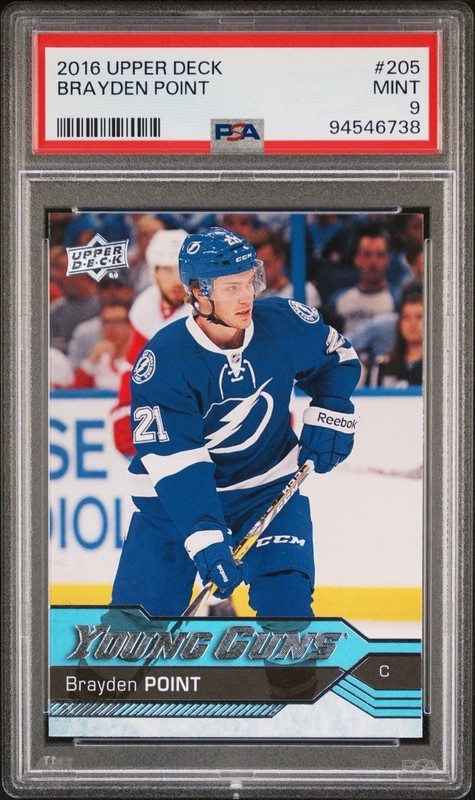Upper Deck 2016-17 Young Guns Brayden Point #205 RC PSA 9