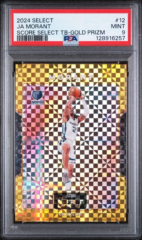 Panini 2024-25 Select Score Select Throwback Ja Morant #12 Gold /10 PSA 9