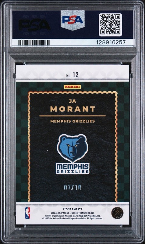 Panini 2024-25 Select Score Select Throwback Ja Morant #12 Gold /10 PSA 9 view 2