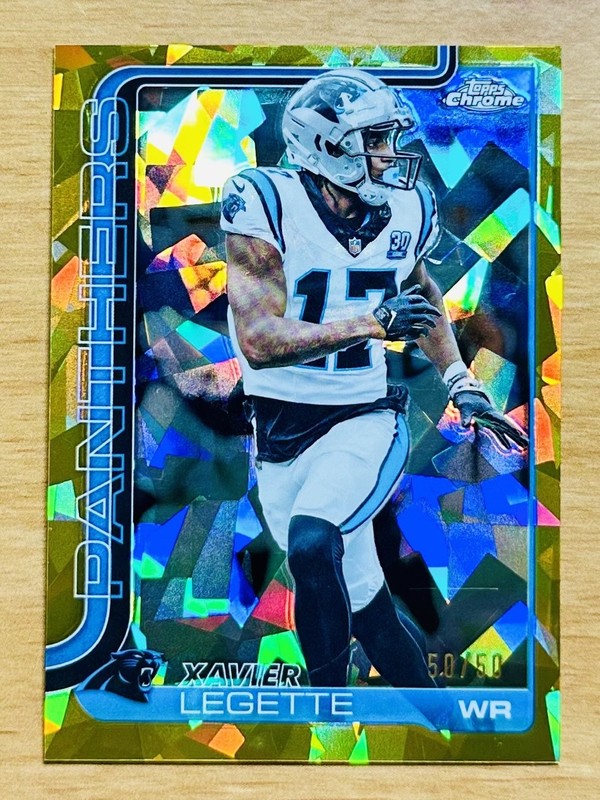 Xavier Legette 2025 Topps Sapphire #38 Gold Refractor 50/50