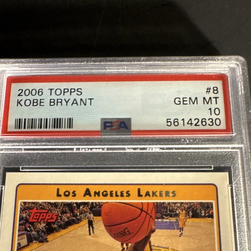 Topps 2006-07 #8 Kobe Bryant PSA 10 Gem Mint Lakers NBA Basketball Card view 2