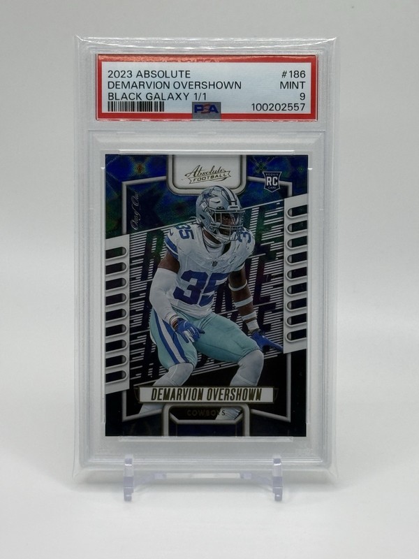 2023 Panini Absolute DEMARVION OVERSHOWN Black Galaxy Rookie #1/1 - PSA 9