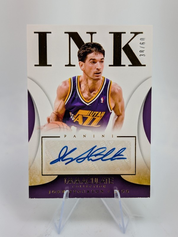 2013-14 Immaculate Collection JOHN STOCKTON Ink Auto /60 - HOF Utah Jazz