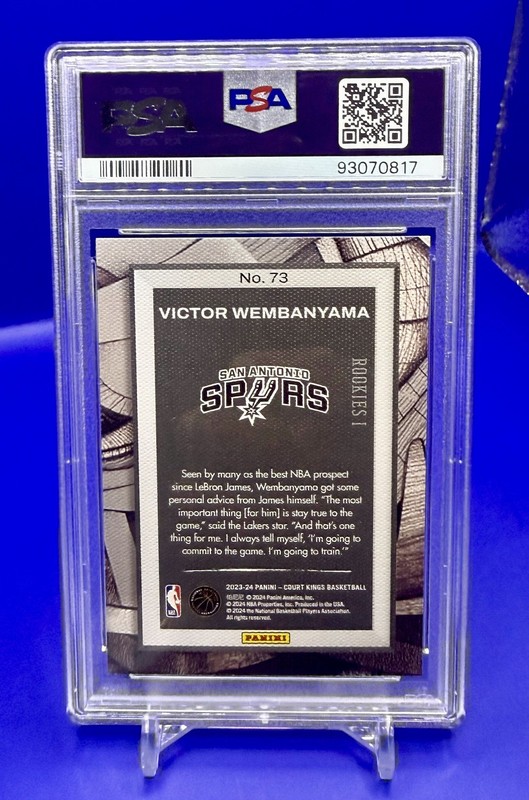 2023 Panini Court Kings #73 - Victor Wembanyama PSA 10 view 2