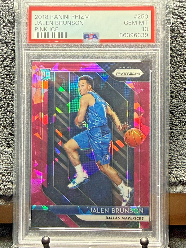 2018 Panini Prizm Jalen Brunson Pink Ice PSA 10 #250 Mavericks New York Knicks
