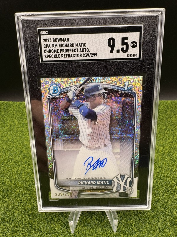 2025 Bowman - Chrome Auto Richard Matic #CPA-RM Speckle Refractor /299 SGC 9