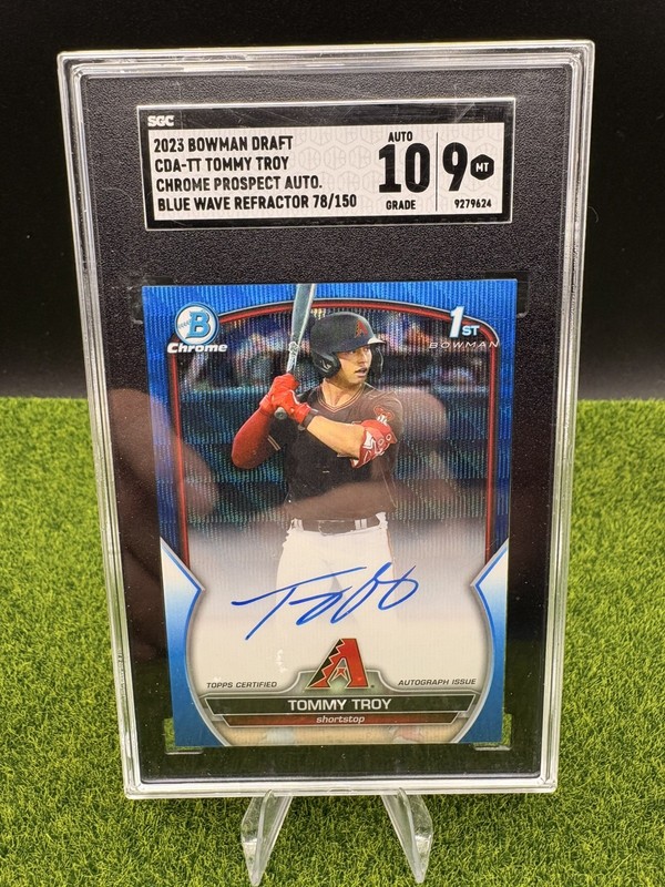 2023 Bowman Draft - Chrome Auto Tommy Troy #CDA-TT Blue Refractor /150 SGC 10/9