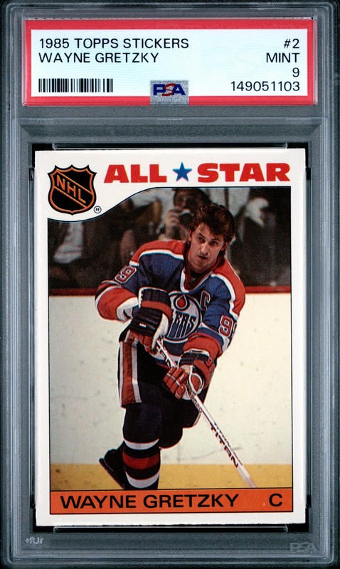 1985 TOPPS STICKERS #2 WAYNE GRETZKY PSA 9