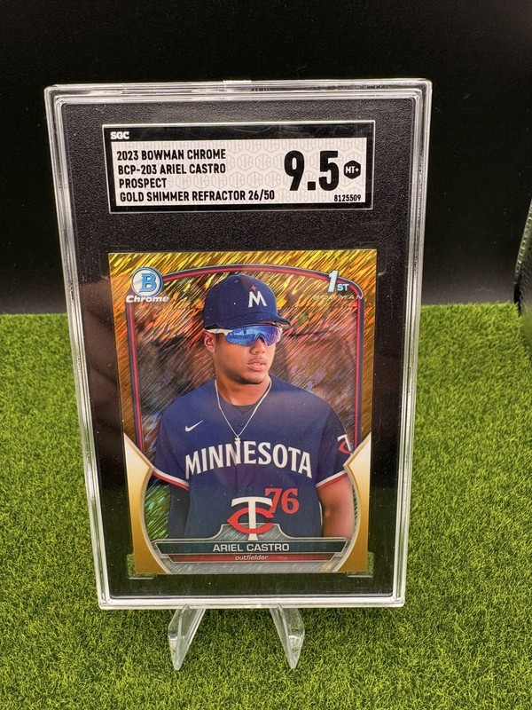 2023 Bowman Chrome - Ariel Castro #BCP-203 Gold Shimmer Refractor /50 SGC 9.5 view 1