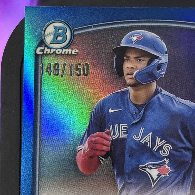 2023 Bowman Chrome 1st Yhoangel Aponte Blue Refractor Auto /150 Jays ROOKIE RC view 2