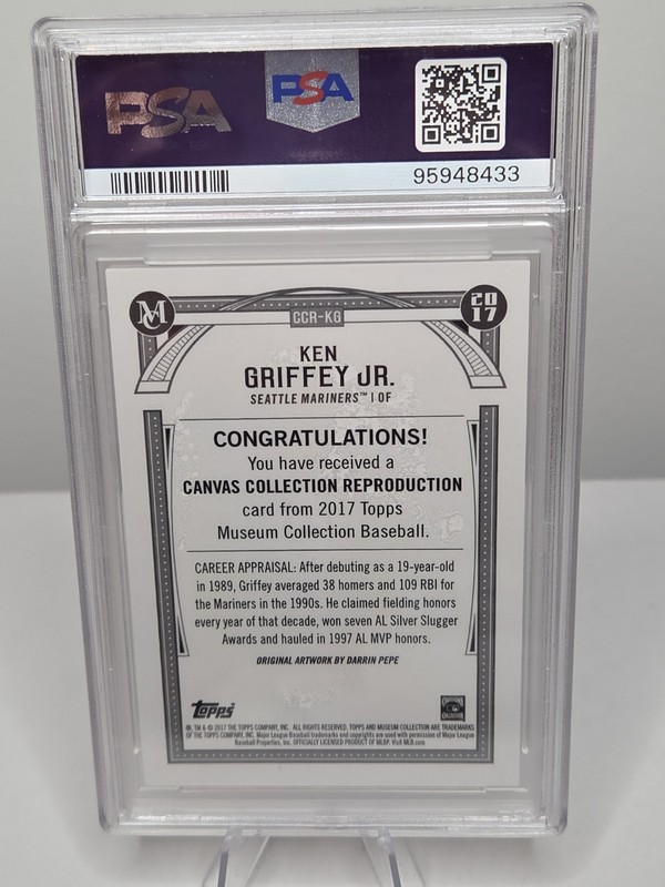 Ken Griffey Jr PSA 10 2017 Topps Museum Collection Camvas CCR-KG PSA 10 Pop 2 view 2