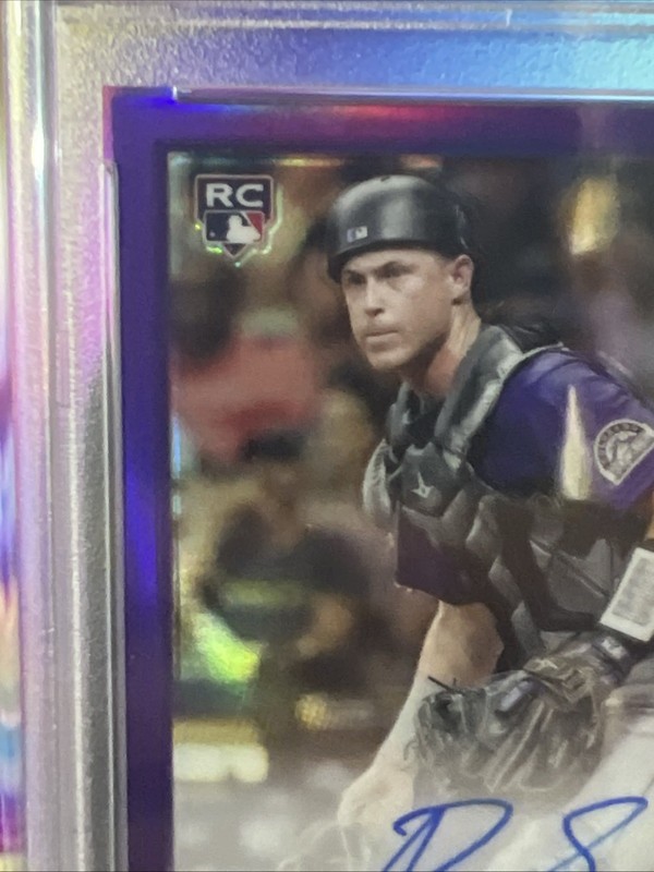 2023 Topps Chrome - Brian Serven (RC) - Purple Auto /250 PSA 9 - Rockies view 2