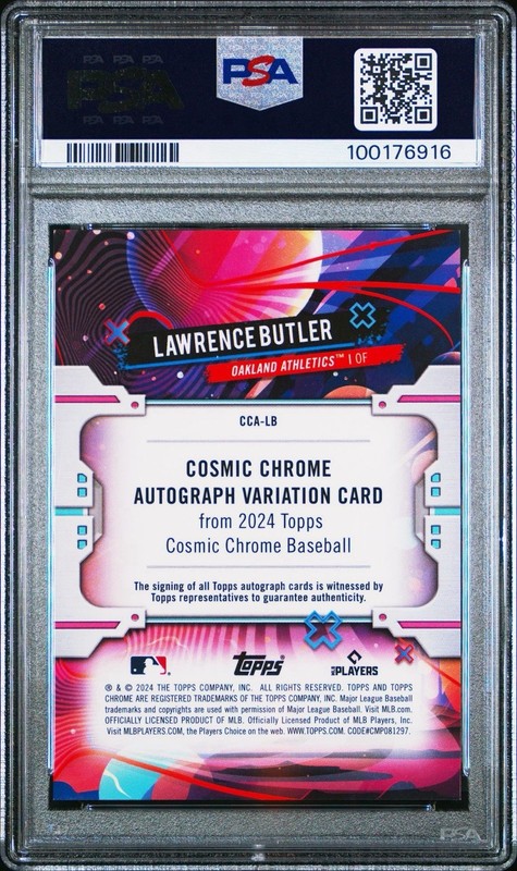 2024 Topps Chrome Cosmic Lawrence Butler | GOLD INTERSTELLAR Auto /50 PSA 10 🔥 view 2