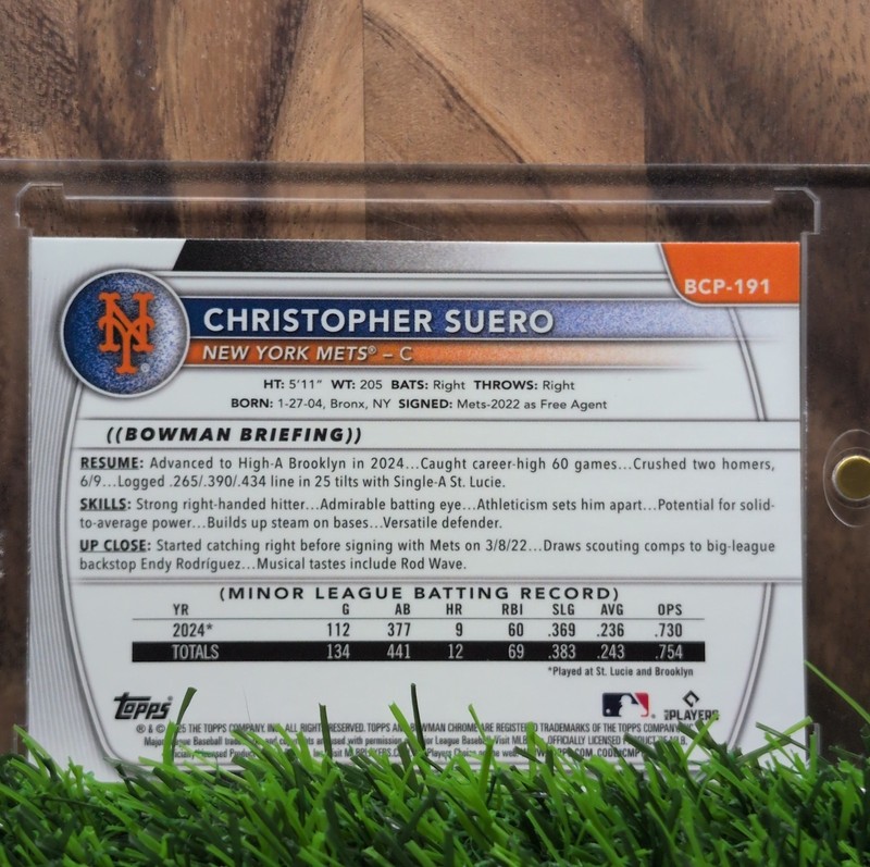 2025 Bowman Chrome Christopher Suero Aqua Geometric #BCP-191 /125 RC view 2