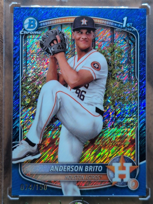 2025 Bowman Chrome Anderson Brito #BCP-98 Blue Shimmer Refractor /150 (RC)