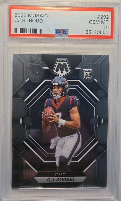 2023 PANINI MOSAIC CJ STROUD #292 HOUSTON TEXANS ROOKIE RC PSA 10 GEM MINT NICE!