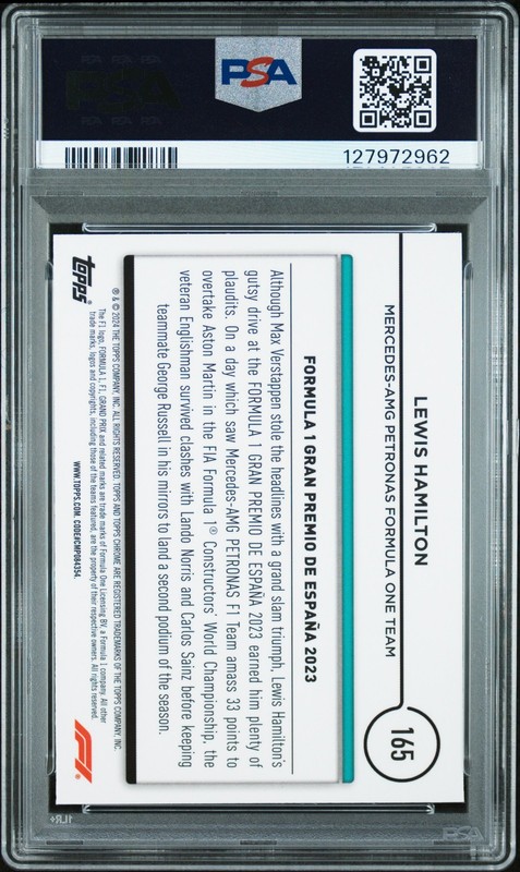 2024 TOPPS CHROME FORMULA 1 LOGOFRACTOR EDITION GOLD LEWIS HAMILTON 3/50 PSA 9 view 2