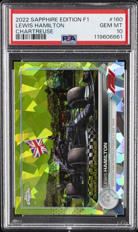 2022 TOPPS CHROME FORMULA 1 SAPPHIRE EDITION #160 LEWIS HAMILTON 12/199 PSA 10