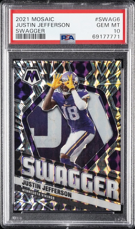 2021 PANINI MOSAIC SWAGGER #SWAG6 JUSTIN JEFFERSON PSA 10