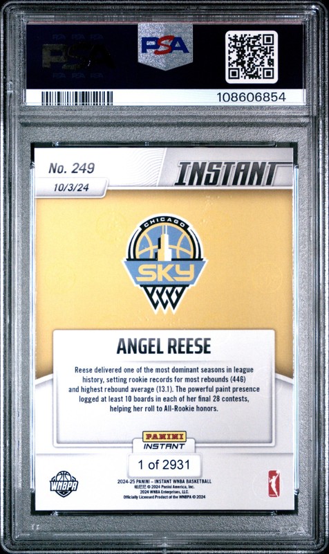 2024 PANINI INSTANT WNBA #249 ANGEL REESE PSA 10 view 2