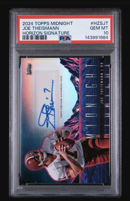 Joe Theismann PSA 10 Gem Mint Autograph Card 2024 Topps Midnight Horizon