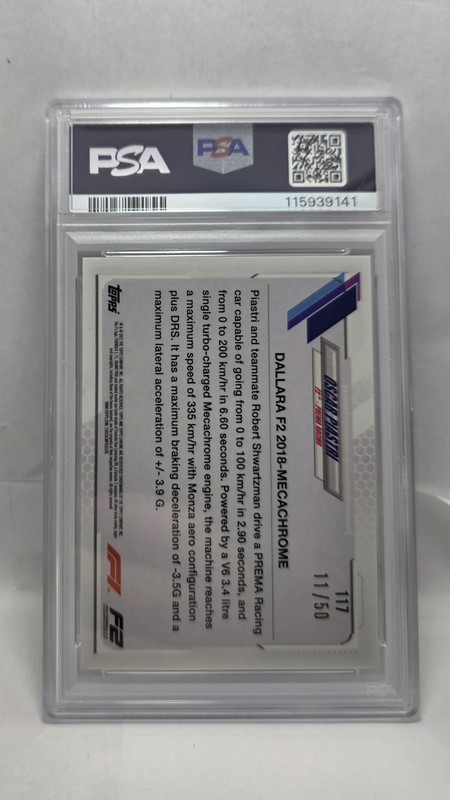 2021 Topps Chrome Sapphire Edition Gold F1 F2 Oscar Piastri #117 /50 PSA 10 view 2