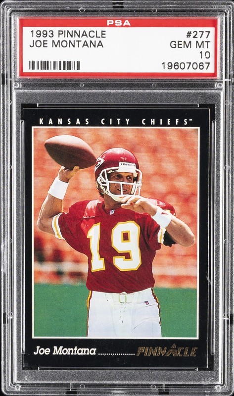1993 PINNACLE #277 JOE MONTANA PSA 10