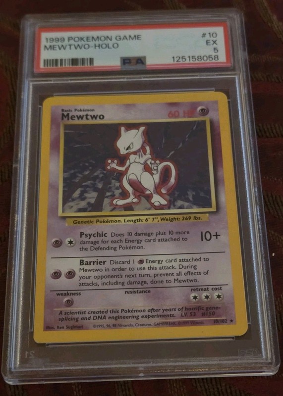 1999 POKEMON GAME #10 MEWTWO-HOLO PSA 5