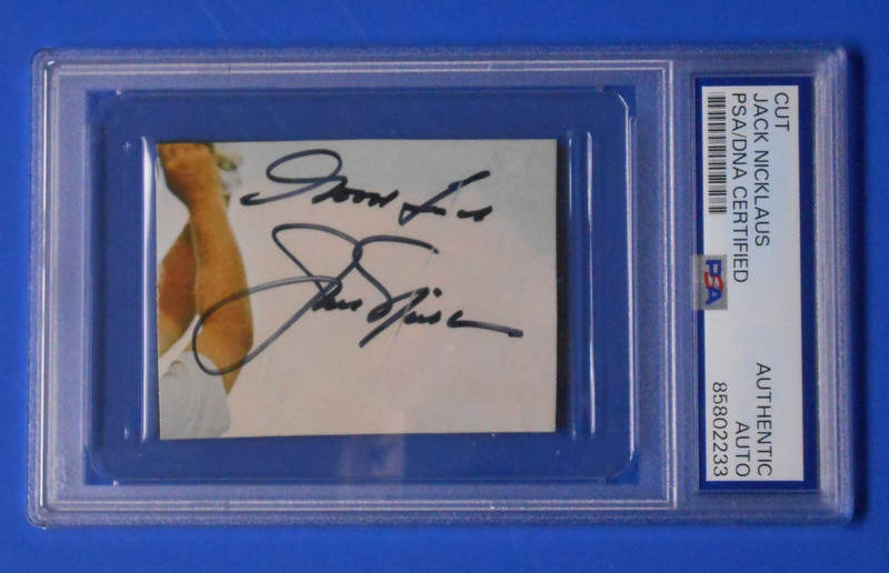 Jack Nicklaus Cut Signature & Inscription - PSA Authenticated view 1