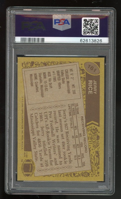1986 Topps RC Jerry Rice AUTO #181 Rookie Card PSA Beautiful Clean + SHARP! view 2