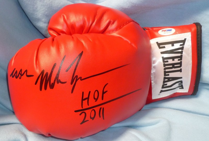 Mike Tyson Signed Everlast Boxing Glove PSA/DNA COA w/ HOF 2011 & IRON Auto'd L
