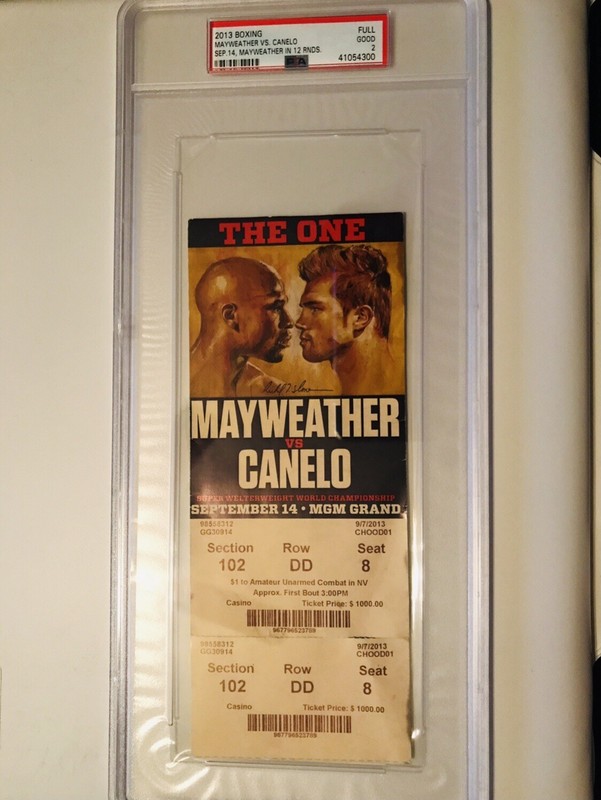 FLOYD MAYWEATHER JR vs SAUL CANELO ALVAREZ Fight Ticket Stub Boxing MGM PSA