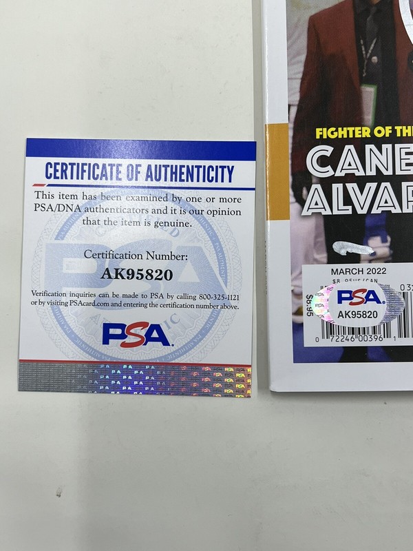 Canelo Alvarez Eddy Reynoso Dual Signed Ring Magazine PSA/DNA view 2