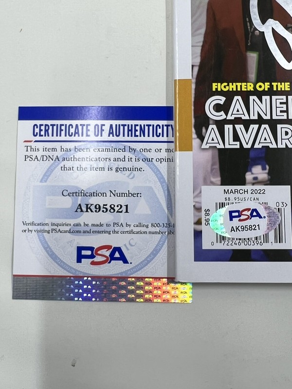 Canelo Alvarez Eddy Reynoso Dual Signed Ring Magazine PSA/DNA view 2
