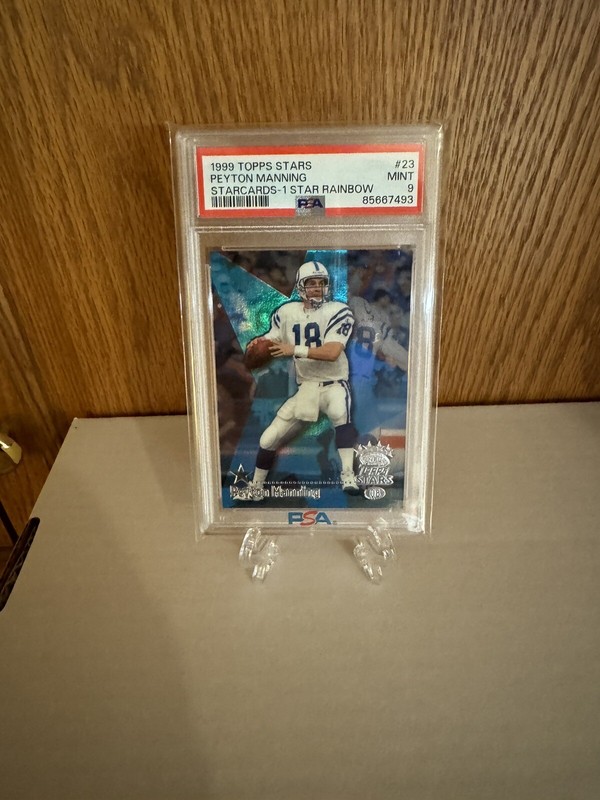 1999 Topps Stars Peyton Manning Starcards 1 Star Rainbow /299 #23 PSA 9 SP Pop 1