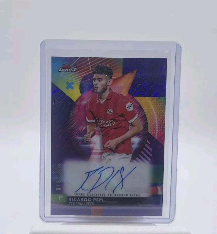 2023-24 Topps Finest UEFA CC Ricardo Pepi Purple Shimmer /199 Auto #A-RP USA