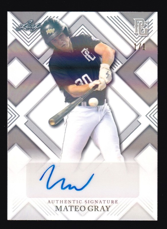 2023 Leaf Perfect Game MATEO GRAY 🔥 Auto 1/1 Black Shimmer