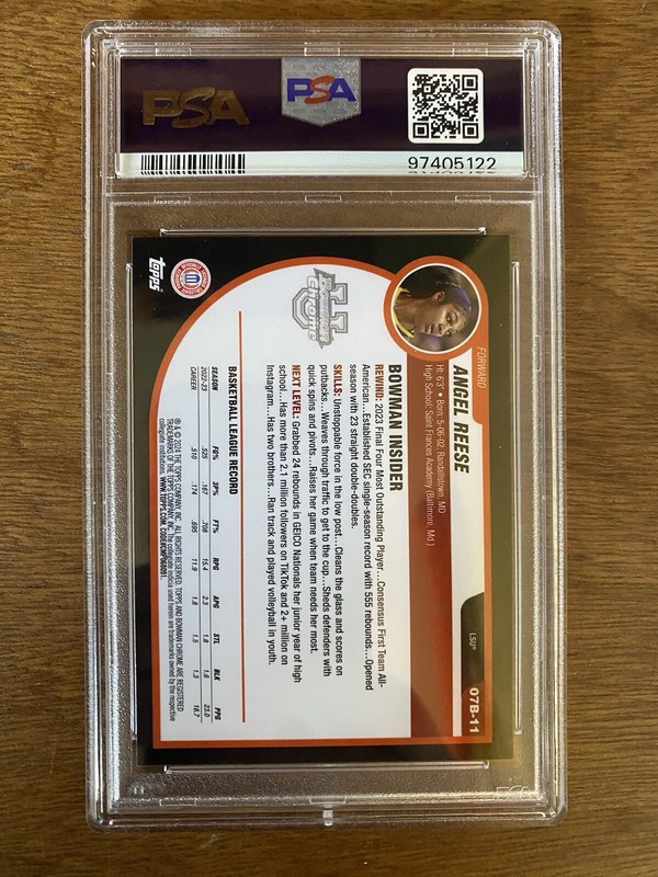 2023 Bowman U Chrome 2007-08 Retro Angel Reese RC Rookie PSA 10 GEM MINT view 2