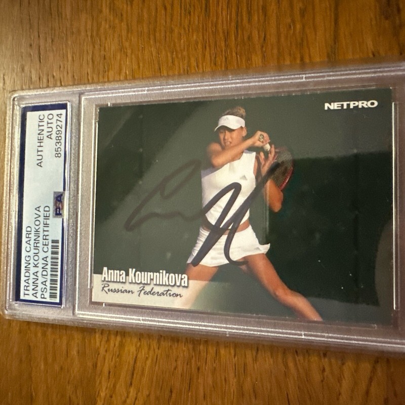 Anna Kournikova #signed  2003 NETPRO Tennis Player PSA Autograph Encased