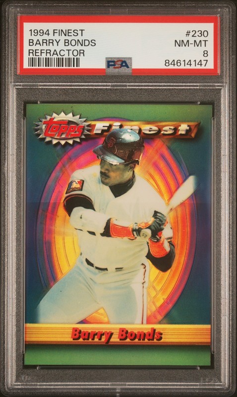 1994 FINEST REFRACTOR #230 BARRY BONDS PSA 8