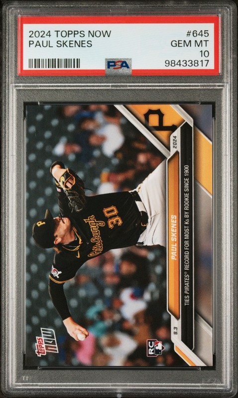 2024 TOPPS NOW #645 PAUL SKENES ROOKIE RC PSA 10