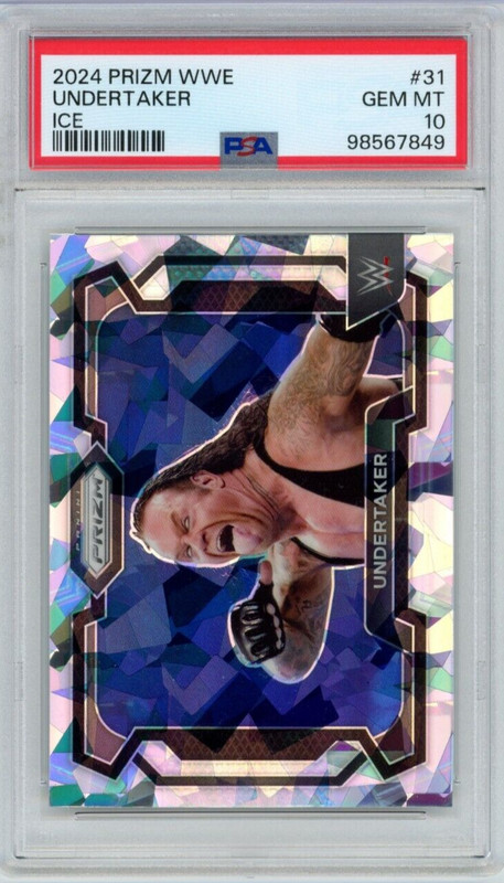 2024 WWE Prizm Cracked Ice Parallel #31 Undertaker psa 10