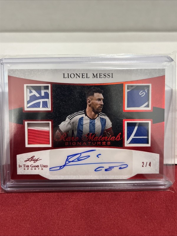 2024 Leaf In The Game Used Rare Materials Signatures Lionel Messi Patch Auto /4