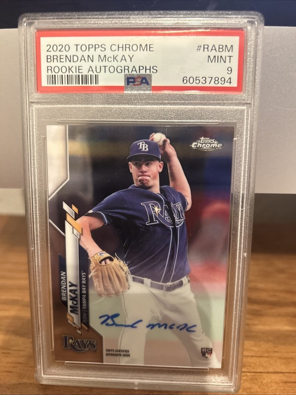 2020 Topps Chrome Rookie Auto Brendan McKay #RA-BM PSA 9 MINT Rookie Auto