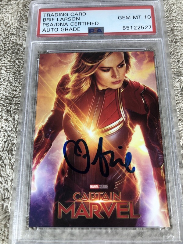 Captain Marvel Movie Card Brie Larsen Authentic Auto PSA 10 Gem MINT