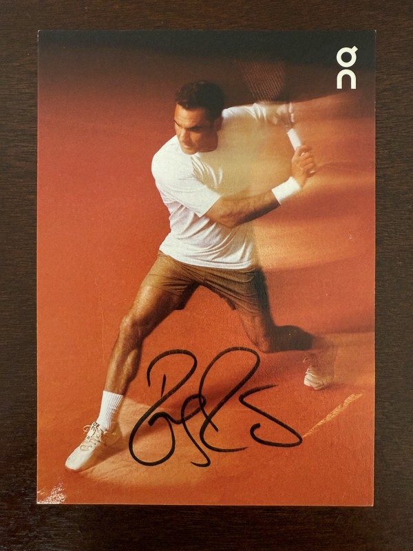 ROGER FEDERER HAND SIGNED 4x6 COLOR PHOTO JSA PSA AUTHENTICATED