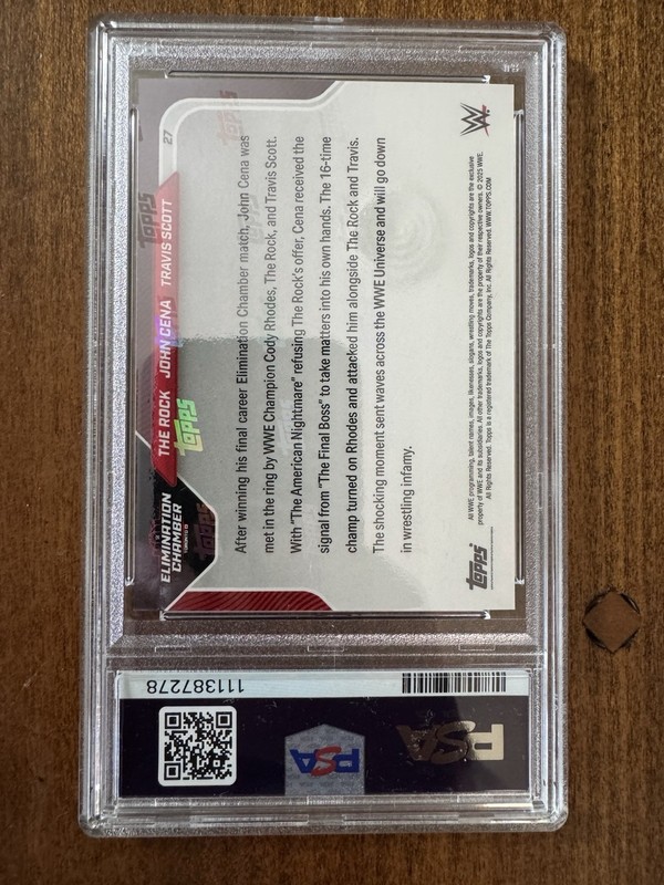2025 Topps Now WWE - The Rock John Cena Travis Scott #27 PSA 10 Gem Mint view 2